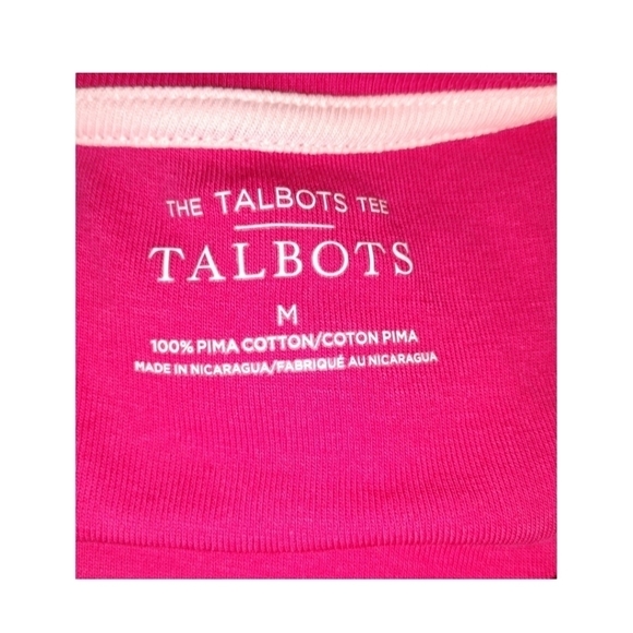 TALBOT Short Sleeve Top Barbie Pink Pima Cotton - Picture 2 of 2